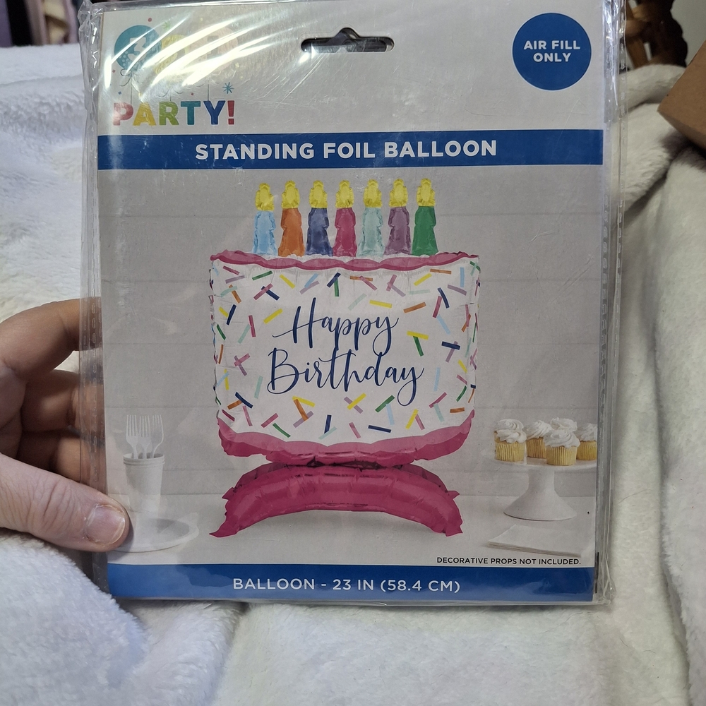 Standing Foil Balloon - Pink and Multicolor